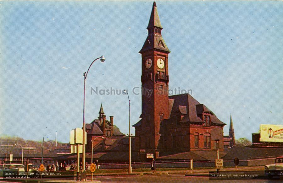 Postcard: View at Depot Square, Main Street, Fitchburg, Massachusetts